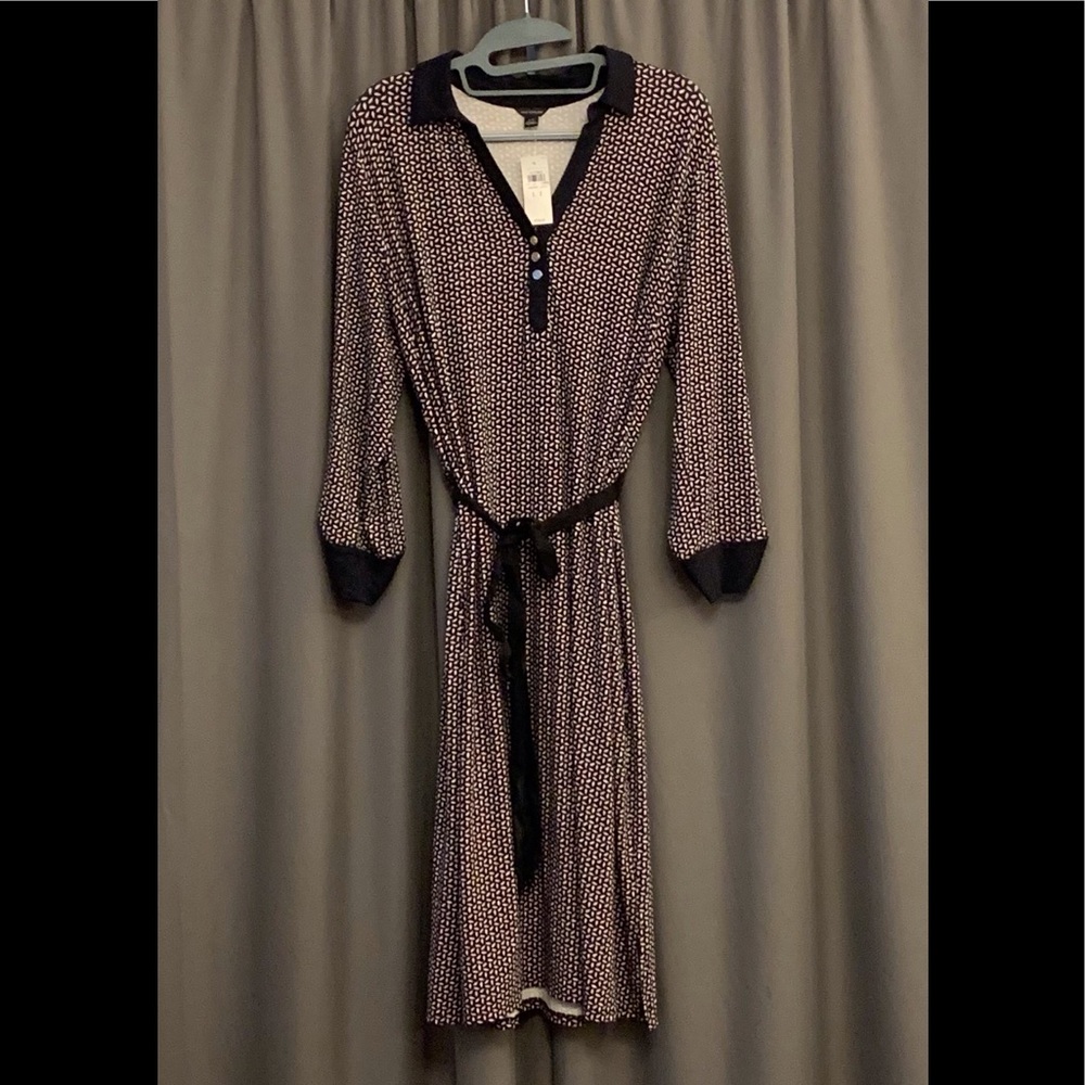 Ann Taylor Knee Length Patterned Dress - L Tall